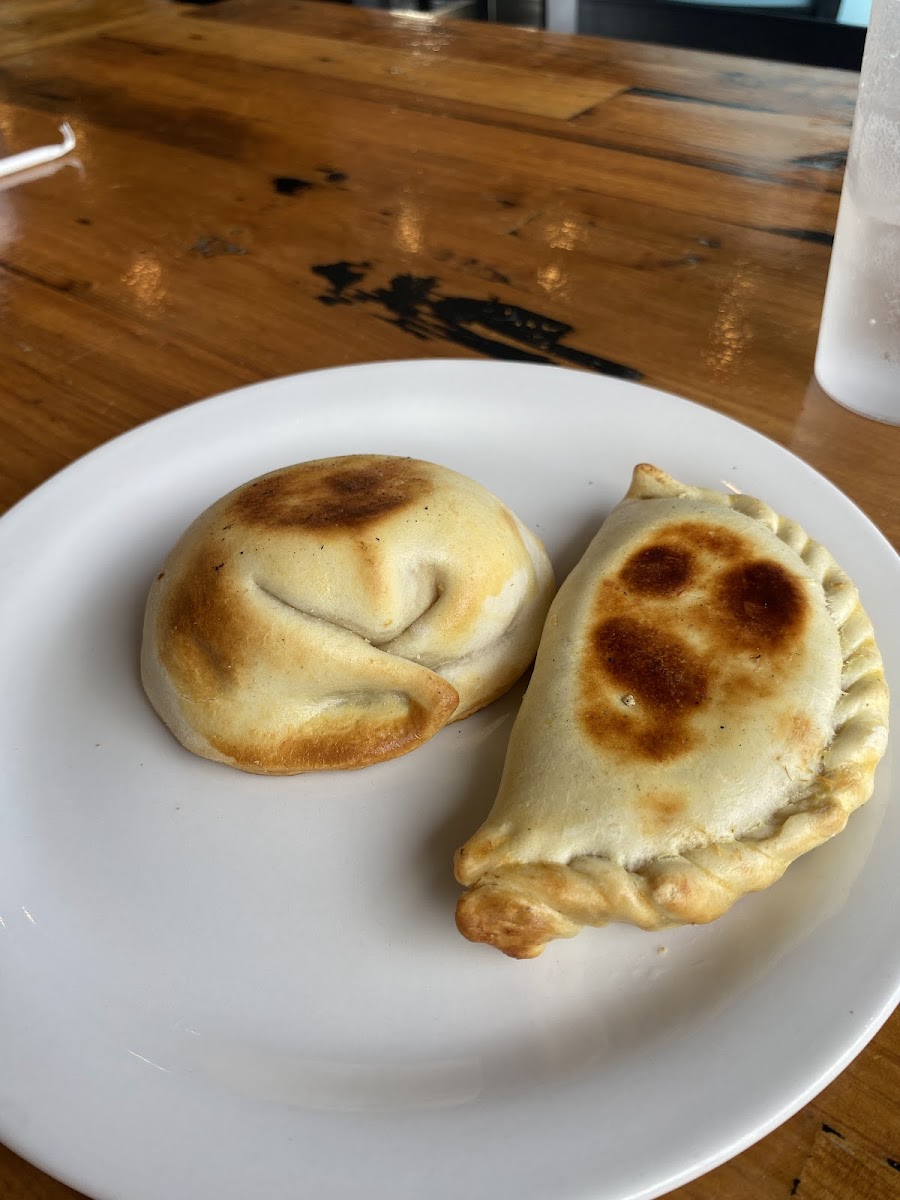 Two empanadas on a plate